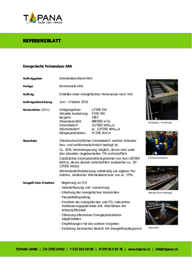 Referenzblatt Energieanalyse ARA1